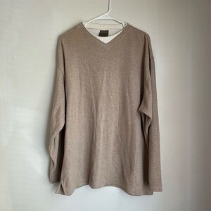 Haggar Men's Tan V-Neck Sweater